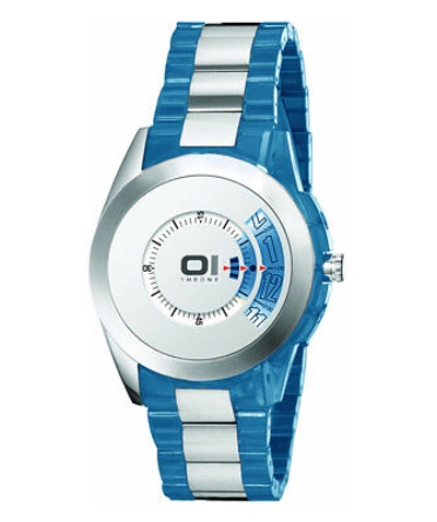 Pre-owned 01 The One Genuine  Spinning Wheel An08g05 Classic Analog Watch Enamel Bezel In Antique White
