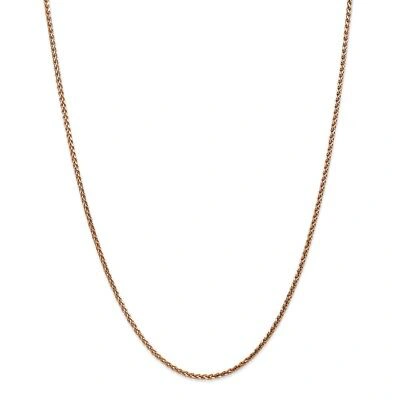 Pre-owned Superdealsforeverything Real 14kt Rose Gold 18 Inch 2.1mm Diamond-cut Spiga With Lobster Clasp Chain In Pink