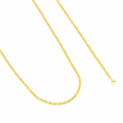 Pre-owned Nuragold 10k Yellow Gold Womens 2.5mm Byzantine Chain Square Link Pendant Necklace 16"