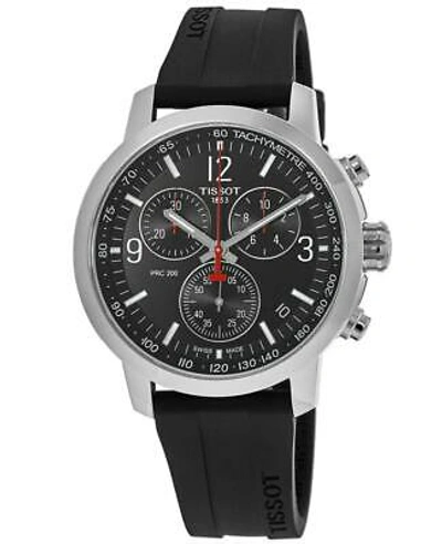 Pre-owned Tissot Prc 200 Quartz Chronograph Black Men's Watch T114.417.17.057.00