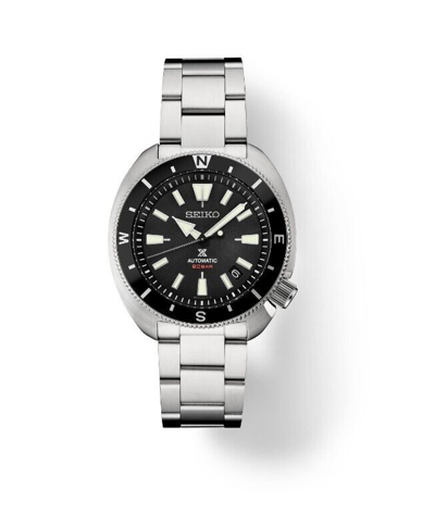Pre-owned Seiko Prospex Land Black Sunray Dial Stainless Steel Bracelet Men's Watch Srph17
