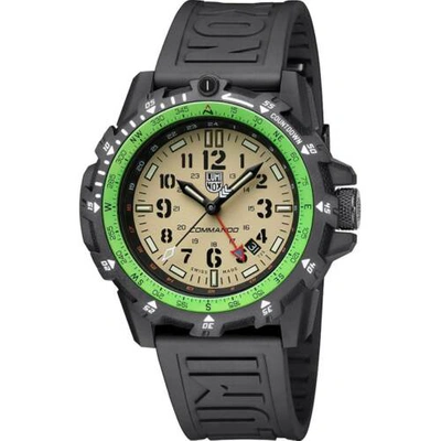 Pre-owned Luminox Men's Watch Commando Raider Compass Beige Dial Black Rubber Strap 3321