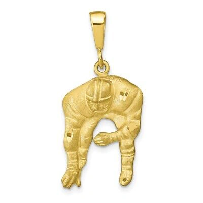 Pre-owned Superdealsforeverything Real 10kt Yellow Gold Football Charm