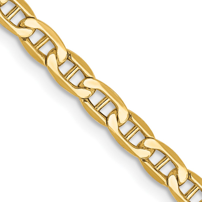 Pre-owned Superdealsforeverything Real 10kt Yellow Gold 3.2mm Semi-solid Anchor Chain; 24 Inch; Lobster Clasp