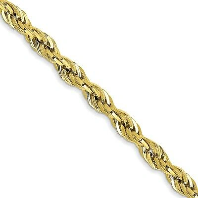 Pre-owned Superdealsforeverything Real 10kt Yellow Gold 3mm Semi-solid Rope Chain; 26 Inch; Lobster Clasp