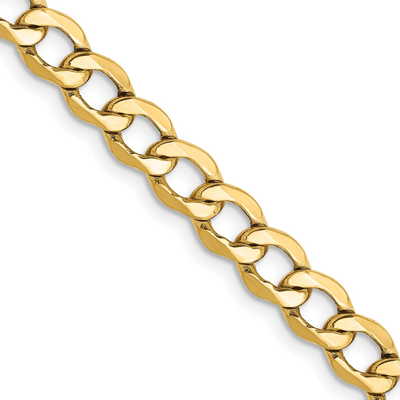 Pre-owned Superdealsforeverything Real 10kt Yellow Gold 5.25mm Semi-solid Curb Link Chain; 20 Inch; Lobster Clasp