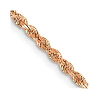 Pre-owned Superdealsforeverything Real 14k Rose Gold 2mm Diamond Cut Rope With Lobster Clasp Chain; 18 Inch In Pink