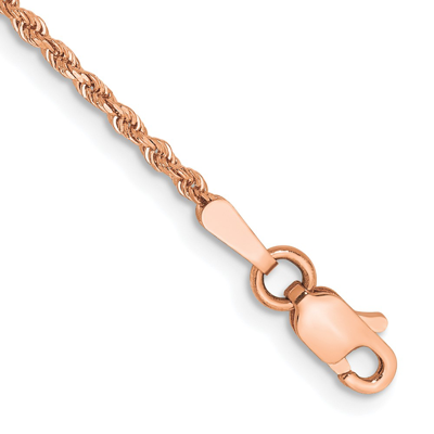 Pre-owned Superdealsforeverything Real 14k Rose Gold 1.50mm Diamond Cut Rope With Lobster Clasp Chain Bracelet In Pink