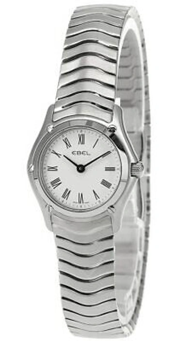 Pre-owned Ebel Classic 24mm Quartz Ss White Dial Women's Watch 9003f11-1215419