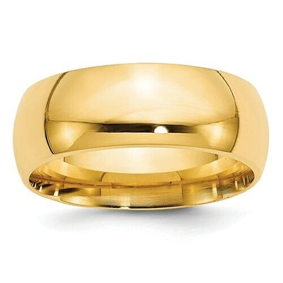 Pre-owned Superdealsforeverything Real 14kt Yellow Gold 8mm Standard Weight Comfort Fit Wedding Band Size 11