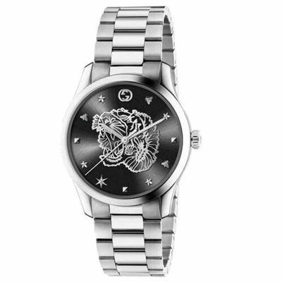 Pre-owned Gucci Ya1264125 Women's G-timeless Black Quartz Watch