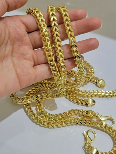 Pre-owned My Elite Jeweler Real 10k Gold Franco Chain Men's Necklace 30" Necklace 7mm Thick, 10 Kt Strong