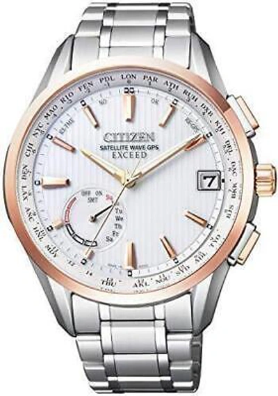 Pre-owned Citizen Satellite Cc3054-55b Exceed Eco-drive Wave Gps - 100% Genuine Japan