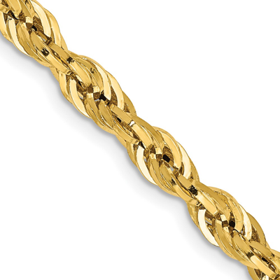 Pre-owned Superdealsforeverything Real 10kt Yellow Gold 4.25mm Semi-solid Rope Chain; 22 Inch; Lobster Clasp