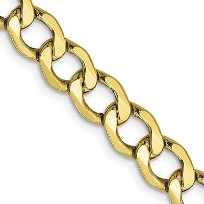 Pre-owned Superdealsforeverything Real 10kt Yellow Gold 6.5mm Semi-solid Curb Link Chain; 20 Inch; Lobster Clasp