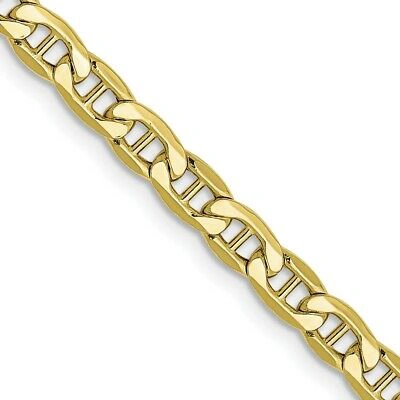 Pre-owned Superdealsforeverything Real 10kt Yellow Gold 4mm Semi-solid Anchor Chain; 18 Inch; Lobster Clasp