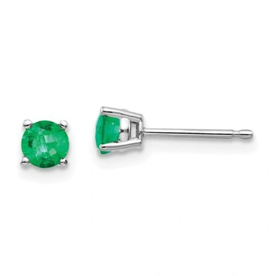Pre-owned Jewelry 14k White Gold Emerald Earrings