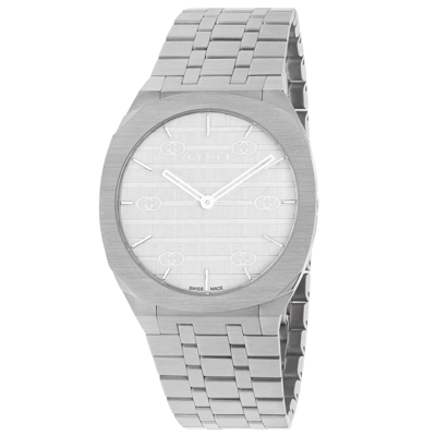 Pre-owned Gucci Women's 25h Silver Dial Watch - Ya163402