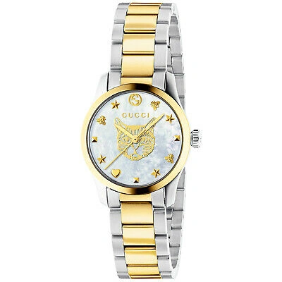 Pre-owned Gucci Women's G-timeless Mop Dial Watch - Ya1265012