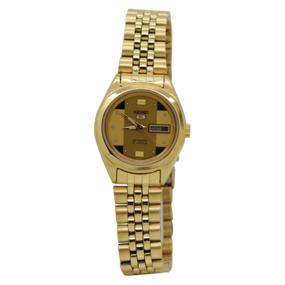 Pre-owned Seiko 5 21 Jewels Automatic Gold-tone Dial Gold-tone Ladies ...