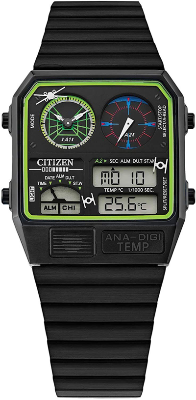 Pre-owned Citizen Jg2109-50w Trench Run Star Wars Temperature Display Digital Watch