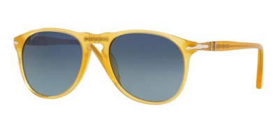 Pre-owned Persol 0po 9649s 204/s3 Miele/blue Gradient Polarized Sunglasses