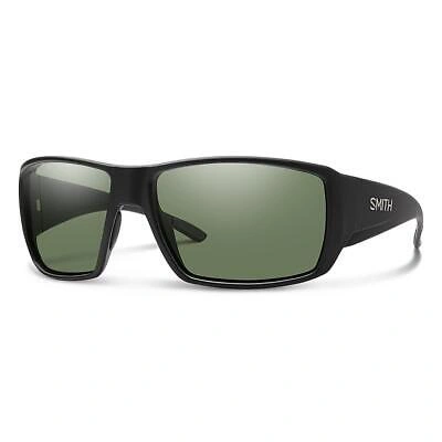 Pre-owned Smith Guide's Choice Sunglasses Men's Matte Black Chromapop Polarized Gray Green