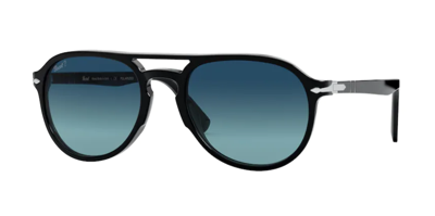 Pre-owned Persol 0po 3235s 95/s3 Black/blue Gradient Polarized Unisex Sunglasses