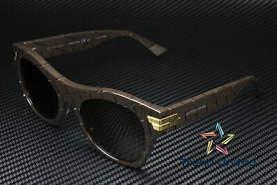 Pre-owned Bottega Veneta Bv1103s 003 Rectangular Brown Crystal Brn 54 Mm Unisex Sunglasses