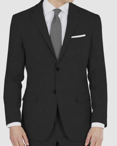 Pre-owned Dkny $360  Men's Black Modern-fit Stretch Blazer Suit Sport Coat Jacket Size 46r