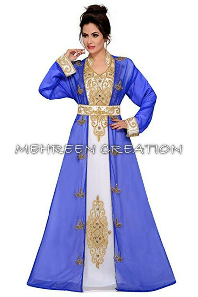 Pre-owned Mehreen Creation Moroccan Dual Color Hand Embroidery Takshita ...