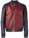 DSQUARED2 CONTRASTED LEATHER BOMBER JACKET,S74AM0669SX986111816969