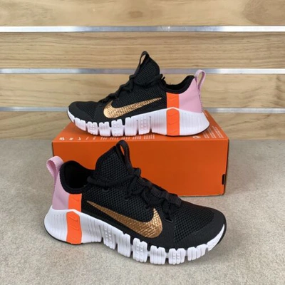 Pre-owned Nike Free Metcon Black Metallic Copper Womens Sz