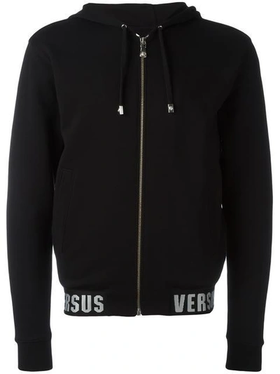 Versus Black Logo Hem Hoodie