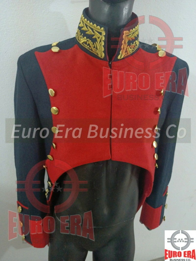 Pre-owned Euro Era Napoleonic 1st Empire General Division Dragoon Officer Tunic Jacket Frock Coat In Blue