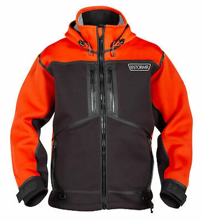 Pre-owned Stormr Mens Orange Neoprene Strykr Jacket