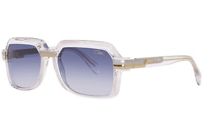 Pre-owned Cazal 8043 003 Sunglasses Men's Crystal/bicolor/blue Gradient Square Shape 56mm