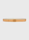 Loewe Anagram-buckle Leather Belt In Desert/oat Gold