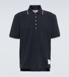 Thom Browne Logo-patch Short-sleeve Polo Shirt In Navy