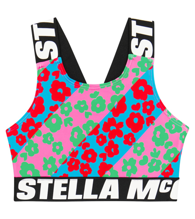 Stella Mccartney Kids' Printed Jersey Crop Top In Multicolor