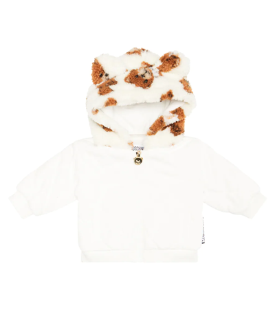 Moschino Baby Teddy-print Quilted Jacket In Cloud