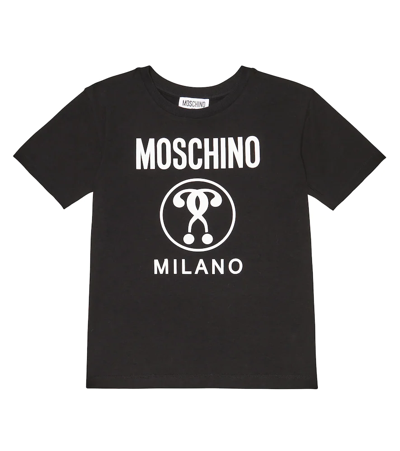 Moschino Kids' Logo-print Cotton-blend Jersey T-shirt In Black
