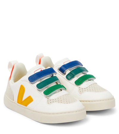 Veja Kids' Unisex Multi Color Small V-10 Sneakers - Walker, Toddler In White