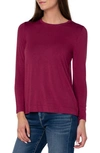 Liverpool Los Angeles High-low Long Sleeve Top In Dried Plum