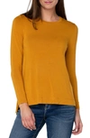 Liverpool Los Angeles High-low Long Sleeve Top In Mustard