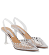 Aquazzura Starburst 75 Crystal-embellished Pvc Slingback Pumps In Silver