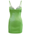 Area Crystal-embellished Metallic Jersey Mini Dress In Green