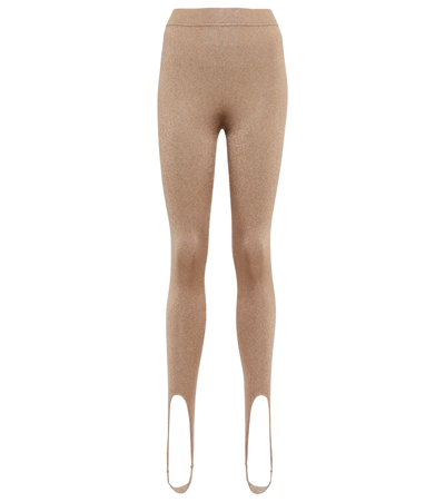 Saint Laurent Women's Silk-blend Stirrup Leggings In Neutrals