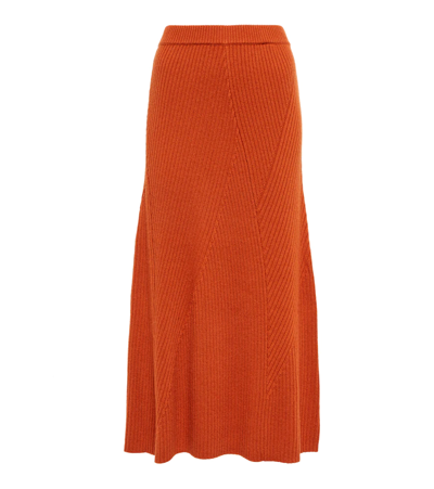 Joseph Cotton, Wool And Cashmere Maxi Skirt In Rooibos