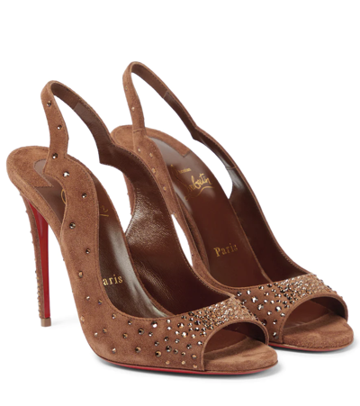 Christian Louboutin Nudes Degrachick Suede Sandals In Nude 6
